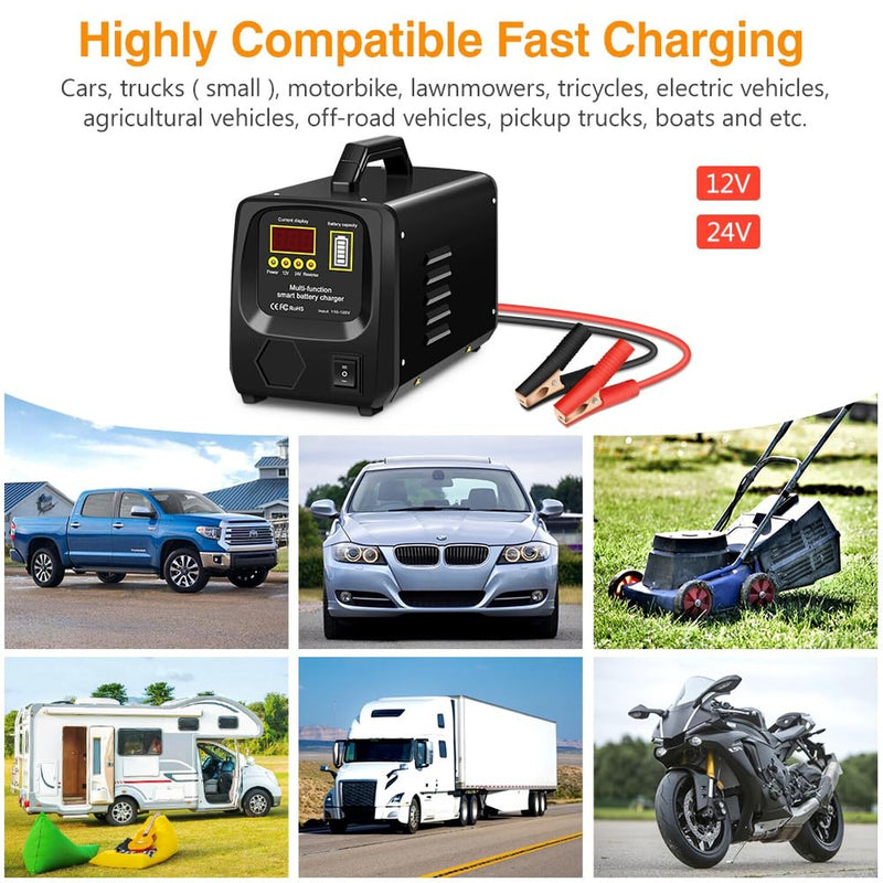 24V/12V Fully Automatic Car Battery Charger for Lead Acid Batteries Magic Cars 6