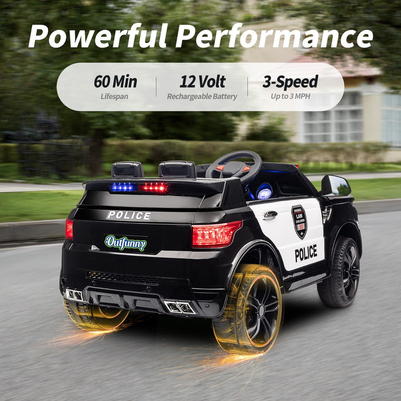 12V Electric Ride-On Police Car for Kids with Remote Control, Blue Magic Cars 2