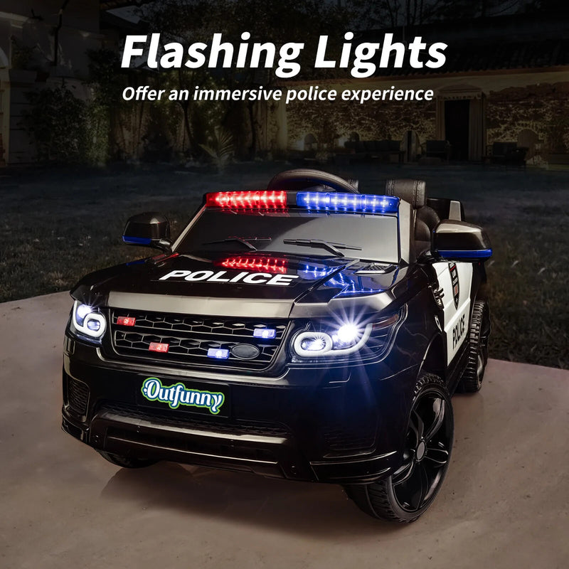 12V Electric Ride-On Police Car for Kids with Remote Control, Blue Magic Cars 3