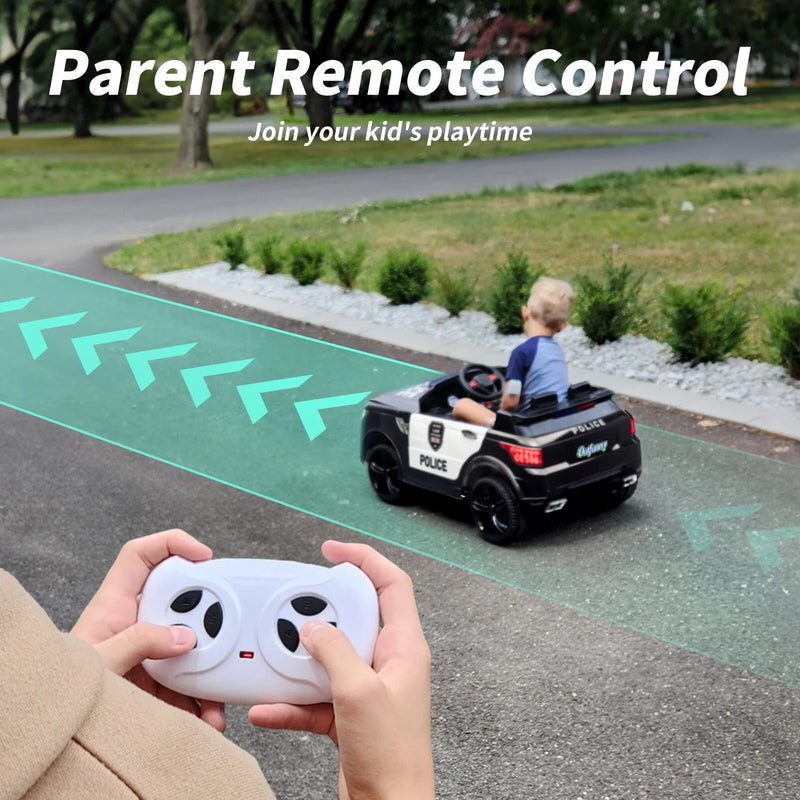 12V Electric Ride-On Police Car for Kids with Remote Control, Blue Magic Cars 4