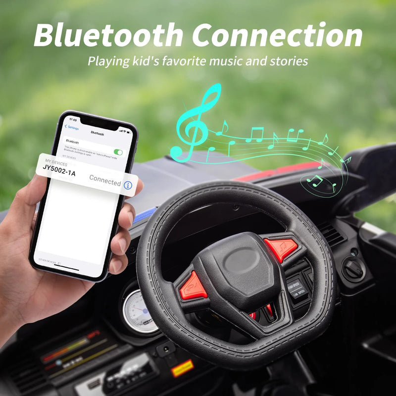 12V Electric Ride-On Police Car for Kids with Remote Control, Blue Magic Cars 5