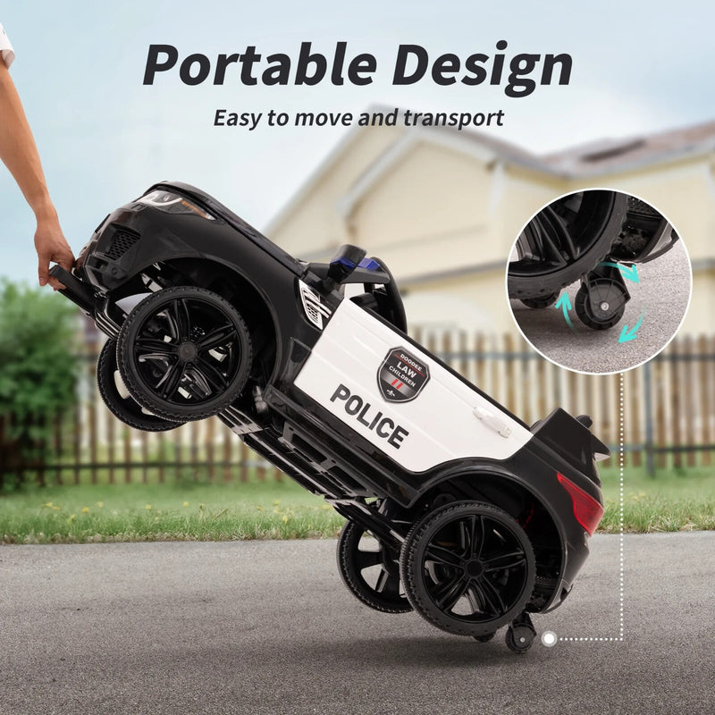 12V Electric Ride-On Police Car for Kids with Remote Control, Blue Magic Cars 7