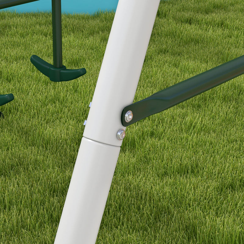 528 lbs Capacity Heavy-Duty 5-in-1 Backyard Swing Set with A-Frame Stand Magic Cars 1