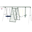 528 lbs Capacity Heavy-Duty 5-in-1 Backyard Swing Set with A-Frame Stand Magic Cars 9
