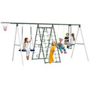 528 lbs Capacity Heavy-Duty 5-in-1 Backyard Swing Set with A-Frame Stand Magic Cars Variant 0
