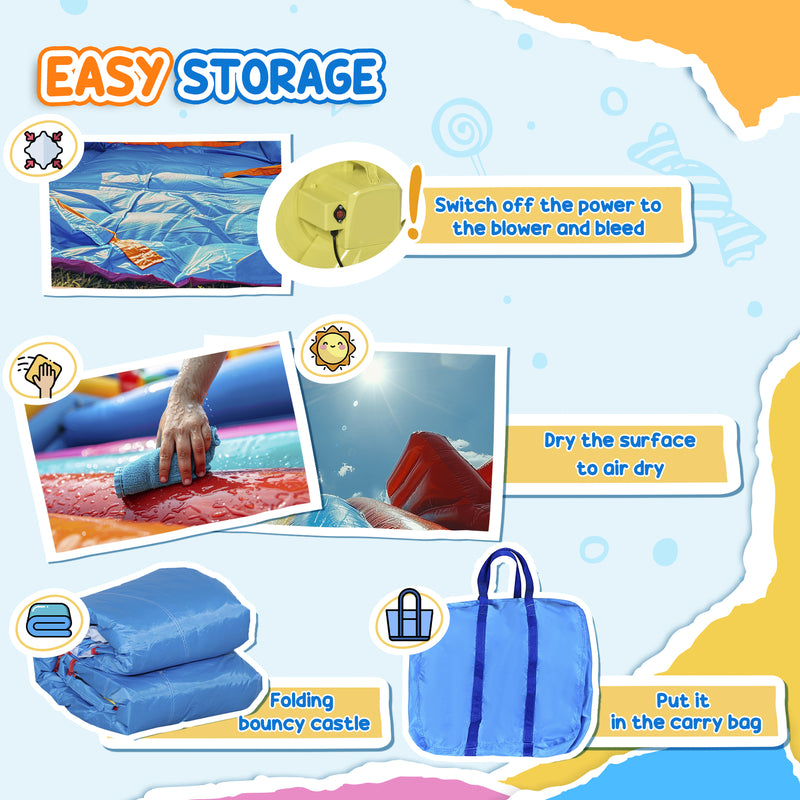 6-in-1 Inflatable Bounce House with Slide, Climbing Wall, and Water Cannon Magic Cars 1