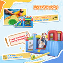 6-in-1 Inflatable Bounce House with Slide, Climbing Wall, and Water Cannon Magic Cars 2