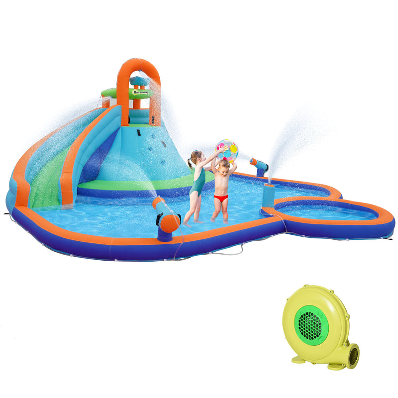 Kids 4-in-1 Inflatable Water Slide and Bounce House Play Park Magic Cars 0