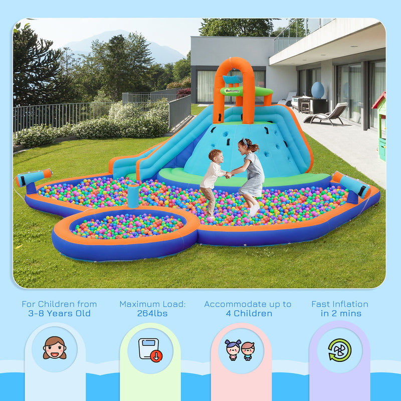 Kids 4-in-1 Inflatable Water Slide and Bounce House Play Park Magic Cars 4