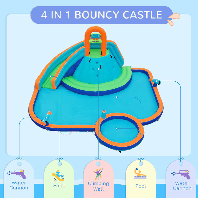 Kids 4-in-1 Inflatable Water Slide and Bounce House Play Park Magic Cars 5