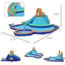 Kids 4-in-1 Inflatable Water Slide and Bounce House Play Park Magic Cars 6