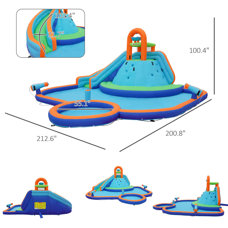 Kids 4-in-1 Inflatable Water Slide and Bounce House Play Park Magic Cars 6