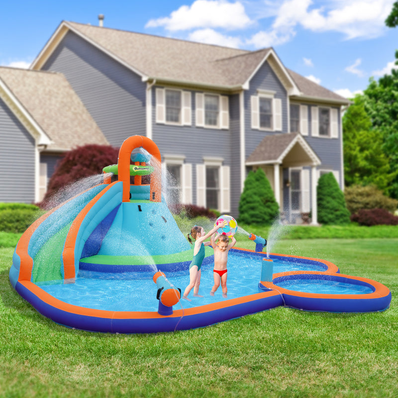 Kids 4-in-1 Inflatable Water Slide and Bounce House Play Park Magic Cars 7