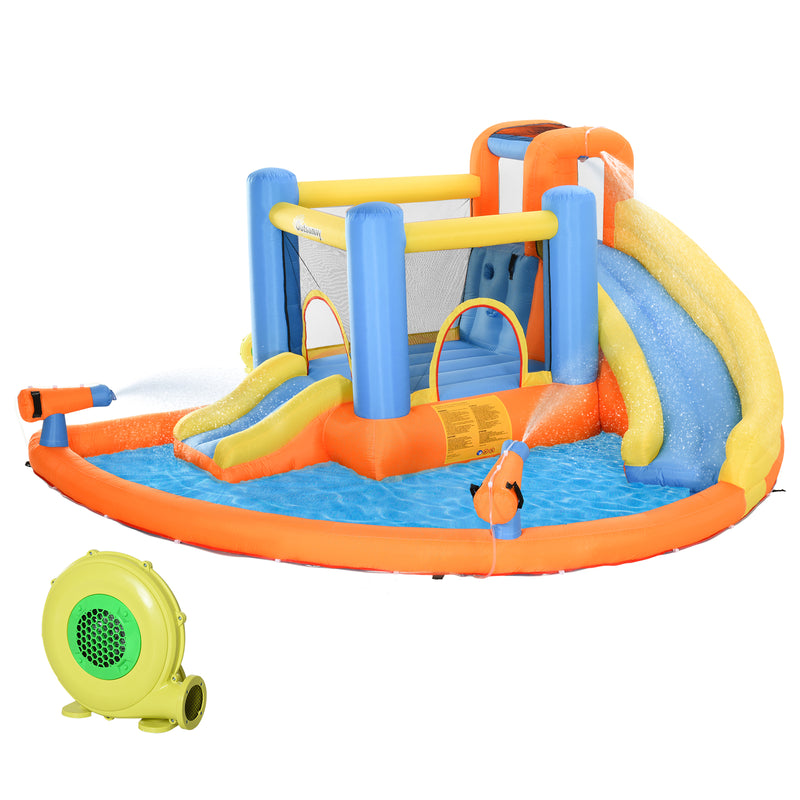 Inflatable 5-in-1 Kids Water Slide and Bounce House Play Park Magic Cars 0