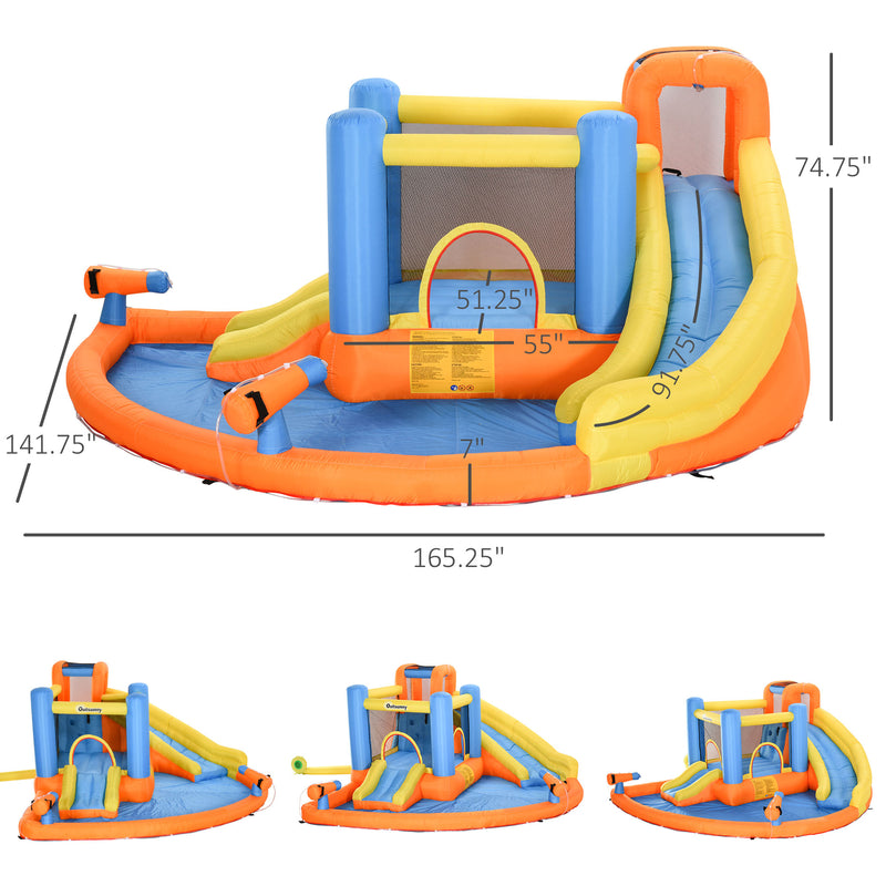 Inflatable 5-in-1 Kids Water Slide and Bounce House Play Park Magic Cars 2