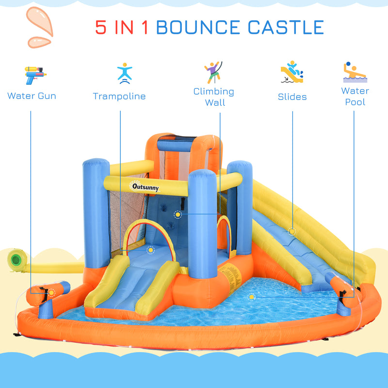 Inflatable 5-in-1 Kids Water Slide and Bounce House Play Park Magic Cars 3