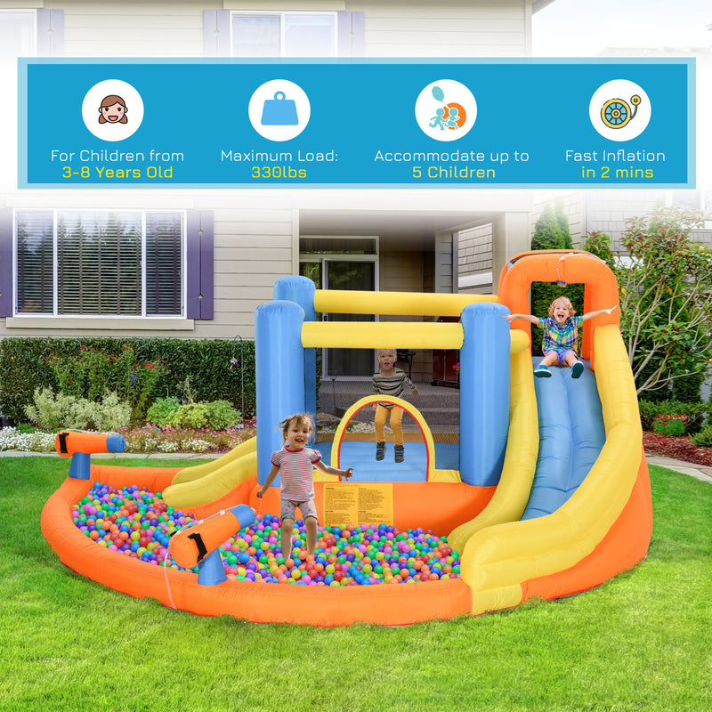 Inflatable 5-in-1 Kids Water Slide and Bounce House Play Park Magic Cars 4