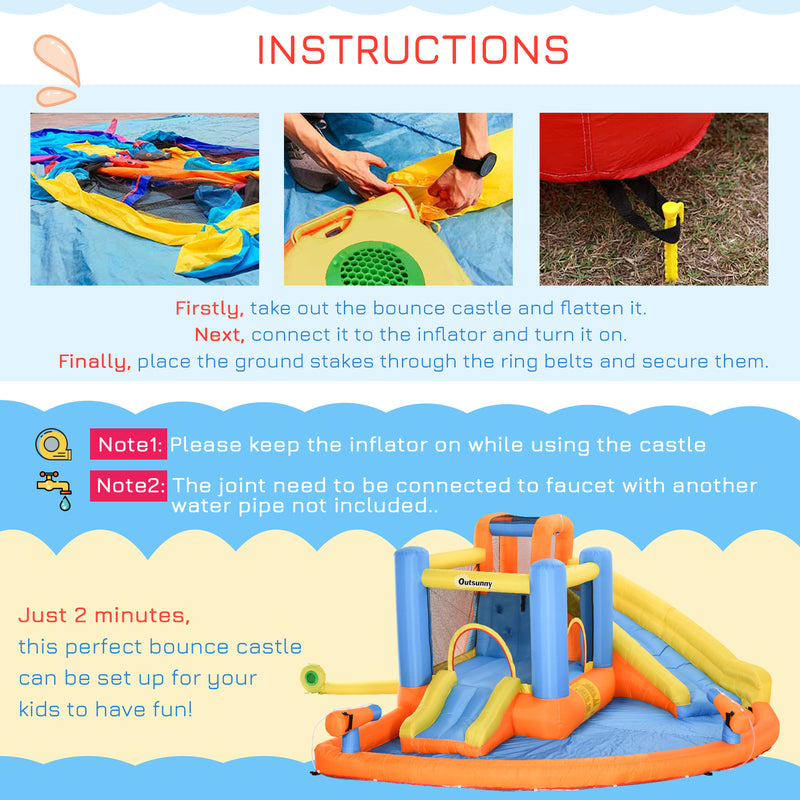 Inflatable 5-in-1 Kids Water Slide and Bounce House Play Park Magic Cars 5
