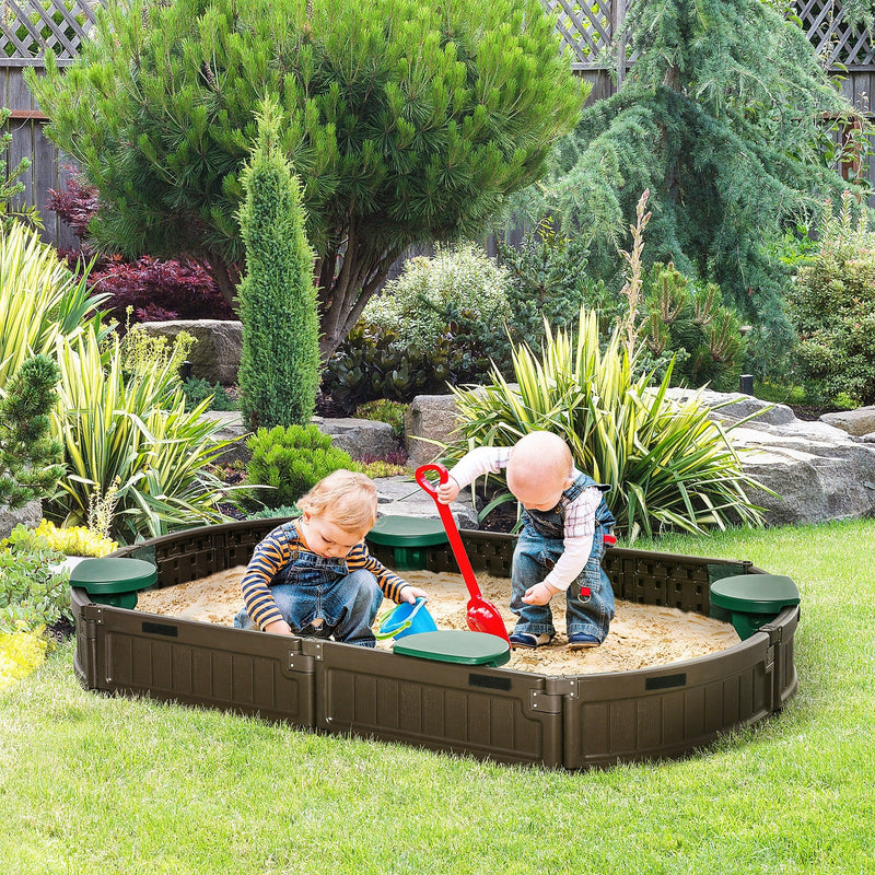 Children's Outdoor Sandbox with Cover for Garden Bed, Easy Assembly Magic Cars 1