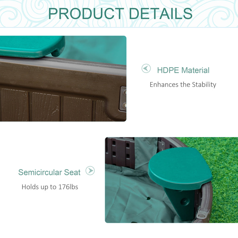 Children's Outdoor Sandbox with Cover for Garden Bed, Easy Assembly Magic Cars 6