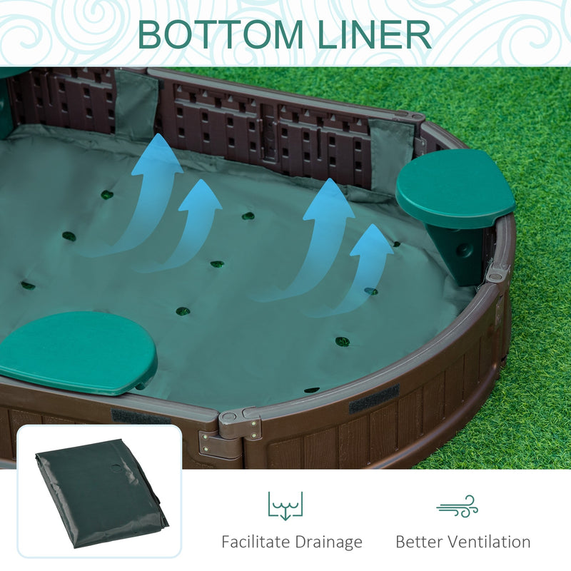 Children's Outdoor Sandbox with Cover for Garden Bed, Easy Assembly Magic Cars 7