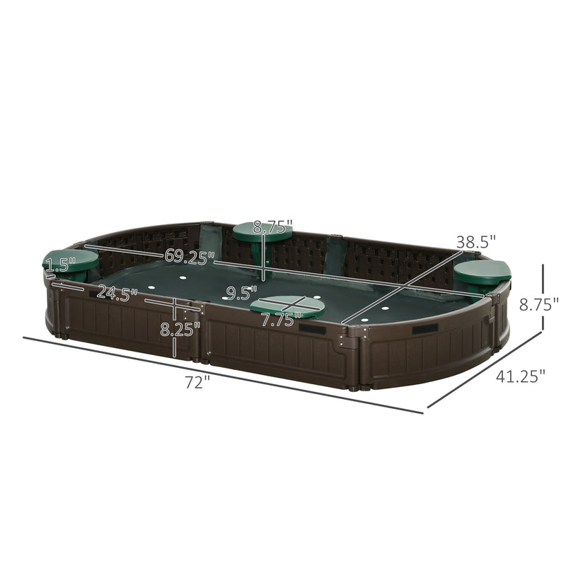 Children's Outdoor Sandbox with Cover for Garden Bed, Easy Assembly Magic Cars 9