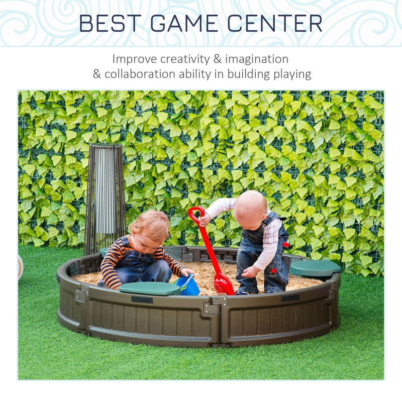 Kids Outdoor Sandbox with Cover for Garden Play, Easy Assembly Magic Cars 7