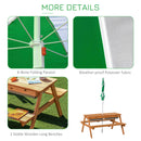 Kids Picnic Table with Umbrella and Built-in Sand and Water Play Table Magic Cars 2