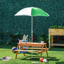 Kids Picnic Table with Umbrella and Built-in Sand and Water Play Table Magic Cars 7