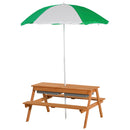 Kids Picnic Table with Umbrella and Built-in Sand and Water Play Table Magic Cars 9