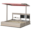 Adjustable Wooden Kids Sandbox with Canopy and Play Kit for Backyard Magic Cars 2