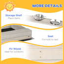 Adjustable Wooden Kids Sandbox with Canopy and Play Kit for Backyard Magic Cars 5