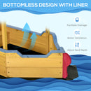 Wooden Pirate Ship Sandbox with Cover, Rudder, and Storage Bench Magic Cars 7