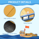 Wooden Kids Pirate Ship Sandbox with Bench Seating and Storage for Outdoor Play Magic Cars 2