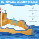 Wooden Kids Pirate Ship Sandbox with Bench Seating and Storage for Outdoor Play Magic Cars 4