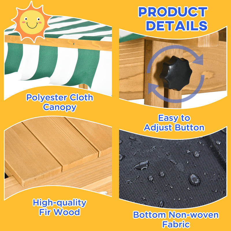 Wooden Kids Sandbox with Cover and Foldable Bench for Outdoor Play Magic Cars 5