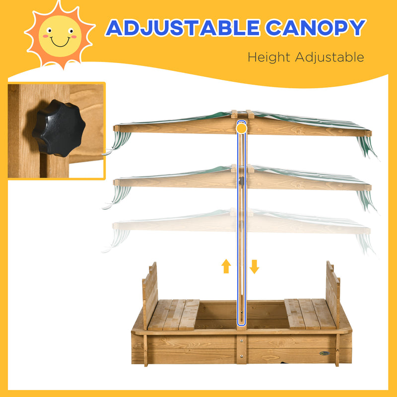Wooden Kids Sandbox with Cover and Foldable Bench for Outdoor Play Magic Cars 8