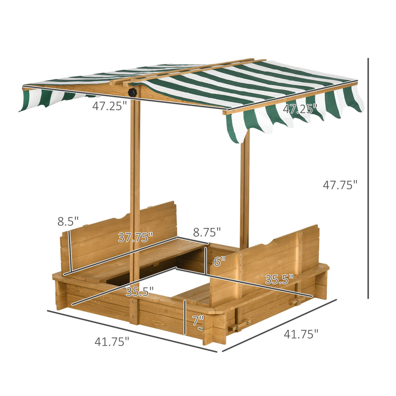 Wooden Kids Sandbox with Cover and Foldable Bench for Outdoor Play Magic Cars 9