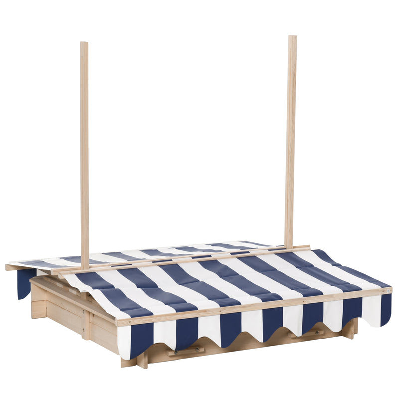 Wooden Kids Sandbox with Cover and Foldable Bench for Outdoor Play Magic Cars 4