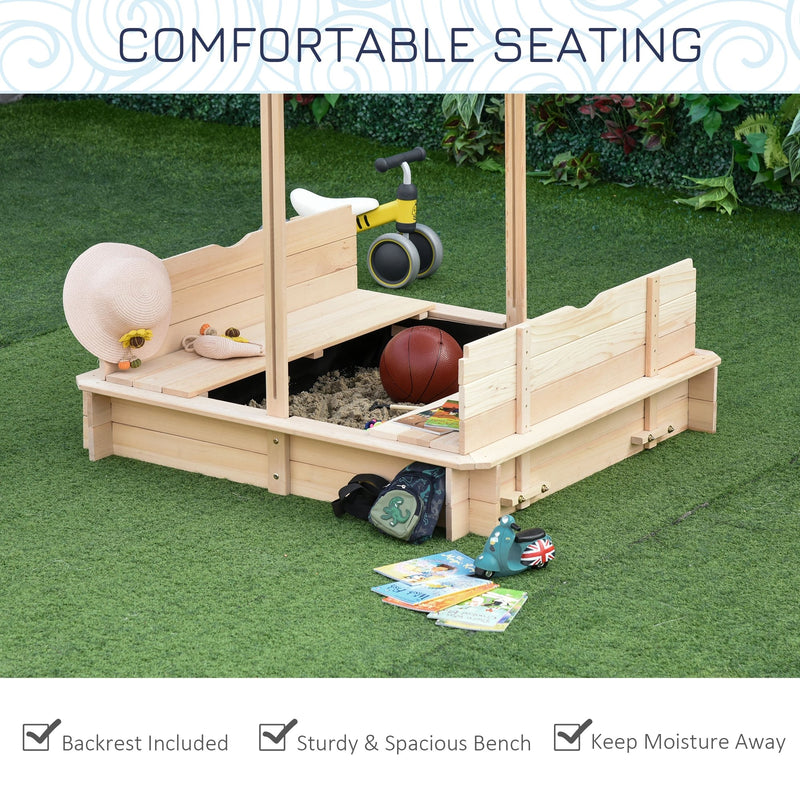 Wooden Kids Sandbox with Cover and Foldable Bench for Outdoor Play Magic Cars 7