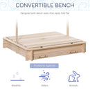 Wooden Kids Sandbox with Cover and Foldable Bench for Outdoor Play Magic Cars 8