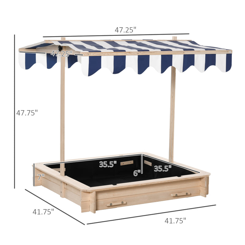 Wooden Kids Sandbox with Cover and Foldable Bench for Outdoor Play Magic Cars 9
