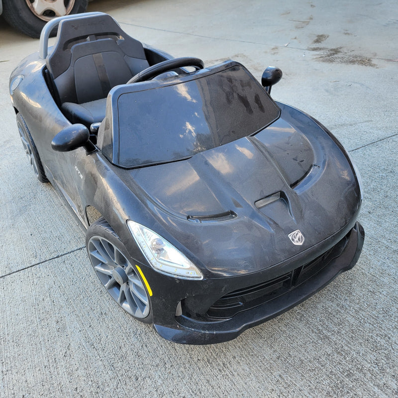 12V Battery-Powered Black Dodge Viper SRT Kids Ride-On Car for Boys Magic Cars 0