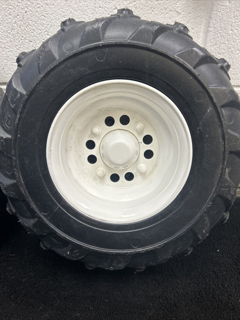 Pair of Front Rims, Wheels, and Hubcaps for Jeep Power Wheels Toy Car Magic Cars 2