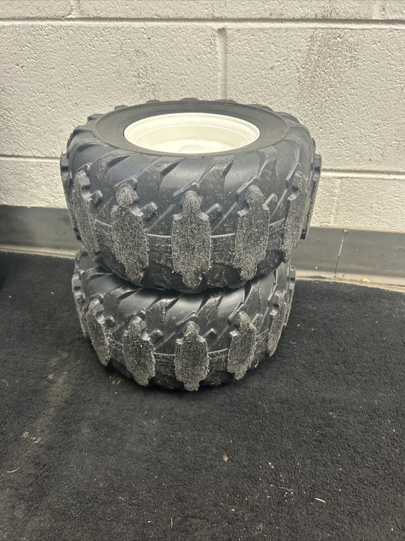 Pair of Front Rims, Wheels, and Hubcaps for Jeep Power Wheels Toy Car Magic Cars 3