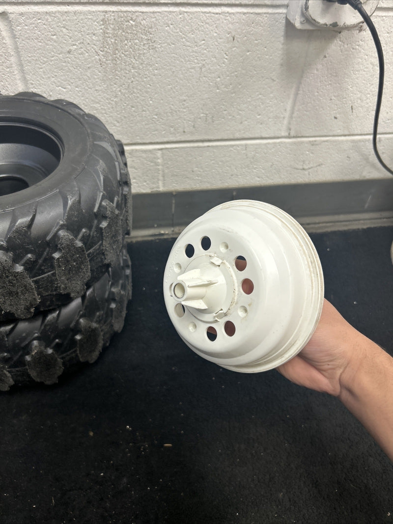Pair of Front Rims, Wheels, and Hubcaps for Jeep Power Wheels Toy Car Magic Cars 5