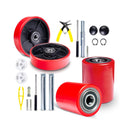Red Pallet Jack Truck Set with Steering Wheels and Axles, Includes 7" and 2" Wheel Pair Magic Cars 0