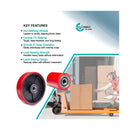 Red Pallet Jack Truck Set with Steering Wheels and Axles, Includes 7" and 2" Wheel Pair Magic Cars 1