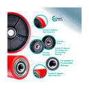 Red Pallet Jack Truck Set with Steering Wheels and Axles, Includes 7" and 2" Wheel Pair Magic Cars 2