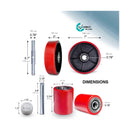 Red Pallet Jack Truck Set with Steering Wheels and Axles, Includes 7" and 2" Wheel Pair Magic Cars 3